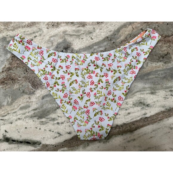 J Crew Bikini Bottom Womens XL Blue Floral Cloud Meadow Curved Waist Cheeky - Picture 4 of 9